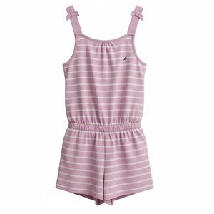 NWT Nautica Girls Purple & White Striped Romper Size M 8/10